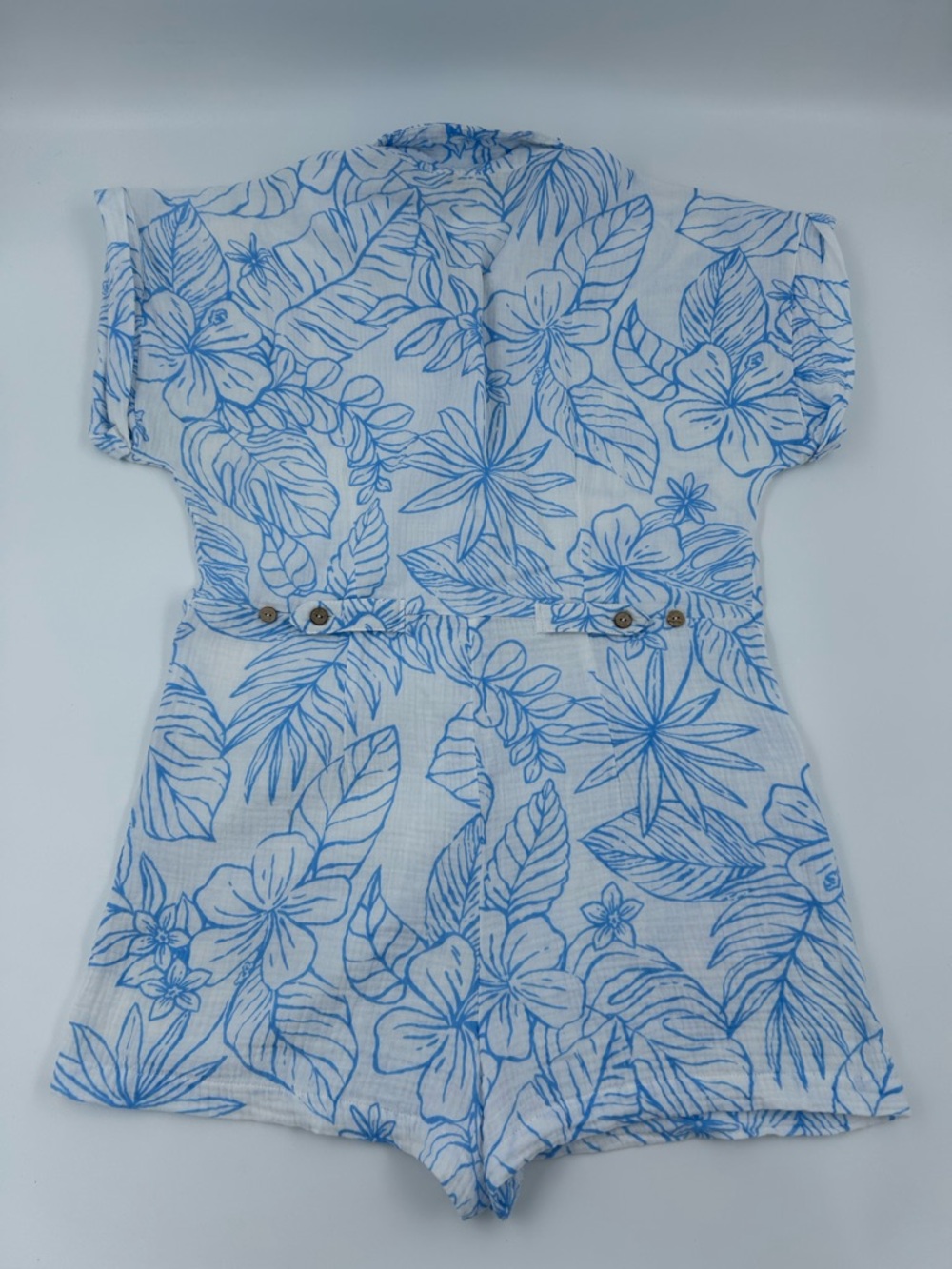 Ocean Drive White Romper with Blue Floral Print M - Picture 6 of 6